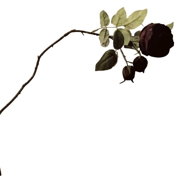 Artificial Purple Rose Buds Stem Leaves Faux Floral Craft - Picture 4 of 6